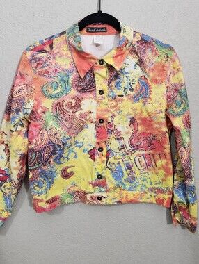 French Postcarda Women's Multi-Color Jean Jacket Small Streatwear